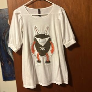 White 3 length quarter sleeves t shirt